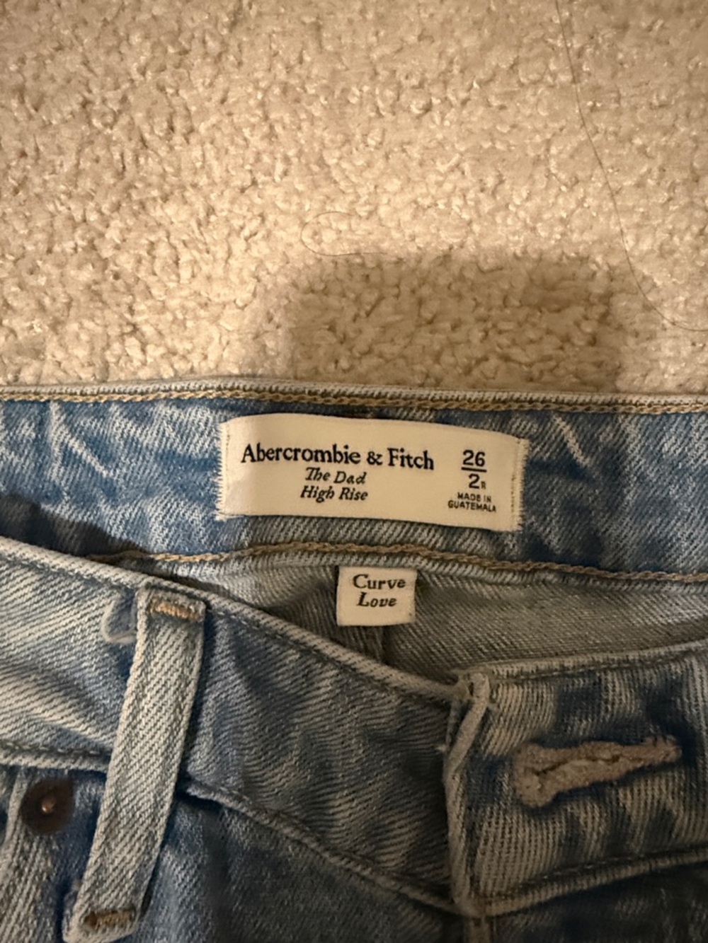 Abercrombie & Fitch Light Blue High-Rise Dad Jeans Curve Love - Picture 2 of 3